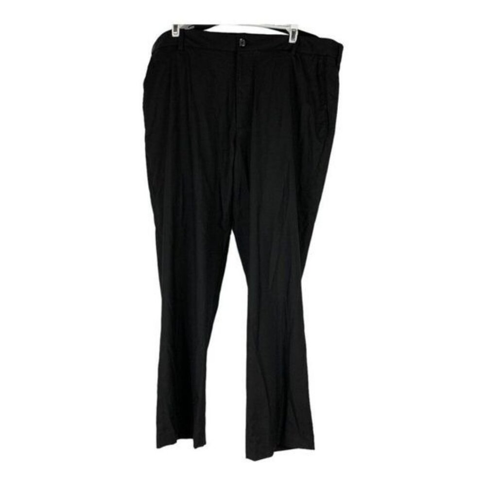 Van Heusen Mens Straight Fit Black Dress Pants 36x30 Polyester & Rayon Blend
